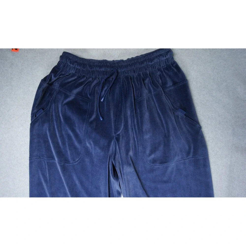 Vintage Air Jordan Pants Mens Large Blue Velour Baggy Athletic Warm Up Y2K